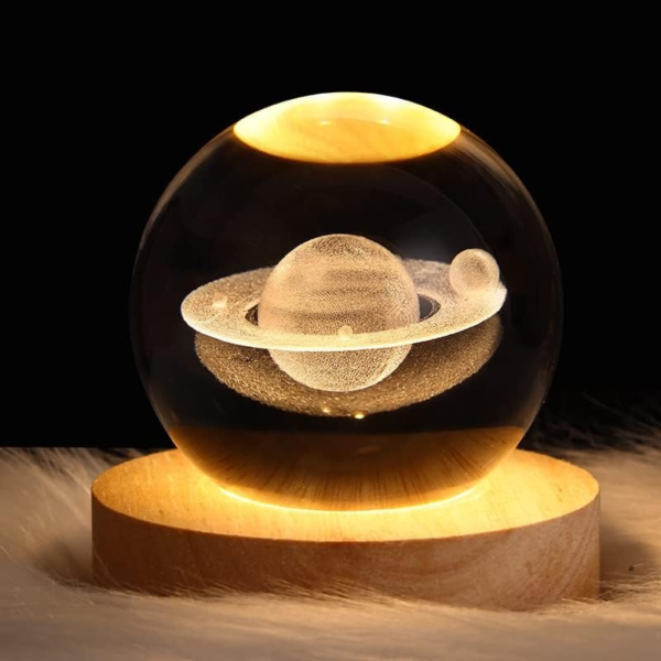 Esfera lampara de cristal 3D con luz led - Imagen 5