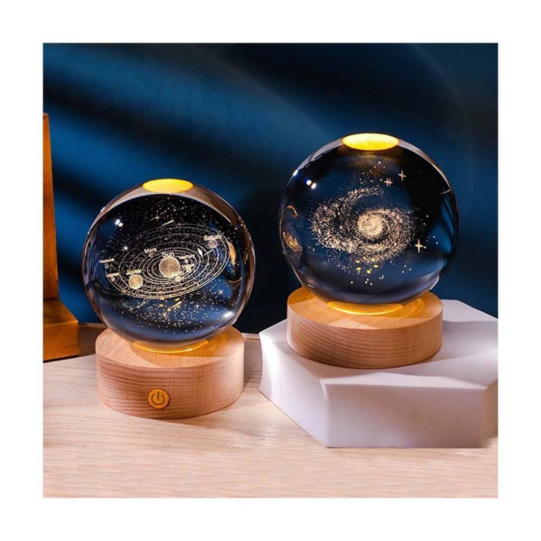Esfera lampara de cristal 3D con luz led - Imagen 2